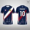 New France Flag T-shirt Men Breathable And Quick-drying Soccer Jersey Unisex Casual Sports Training Short-sleeved Top