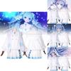 Sweet And Fresh White Cape Style Snow Initial Cosplay Outfit With Wig For Women