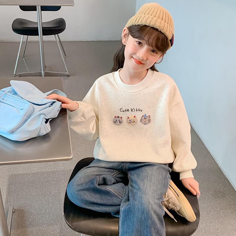 Girls Long Sleeve Sweatshirt Spring Autumn Stylish Oversized Top 110