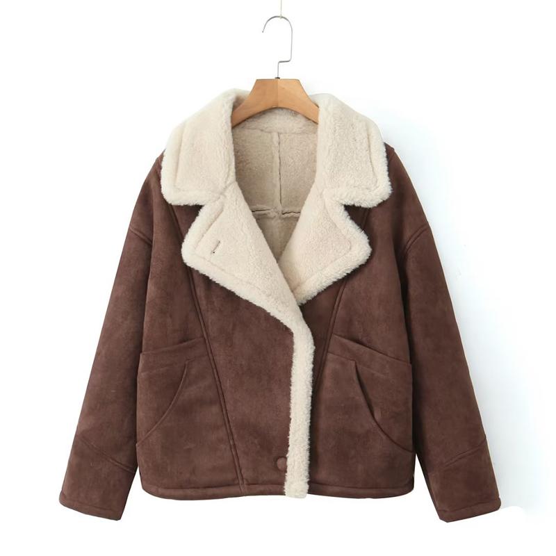 Women Coat Autumn and Winter New Women's Fashion Loose and Warm Retro Lamb Wool Coat