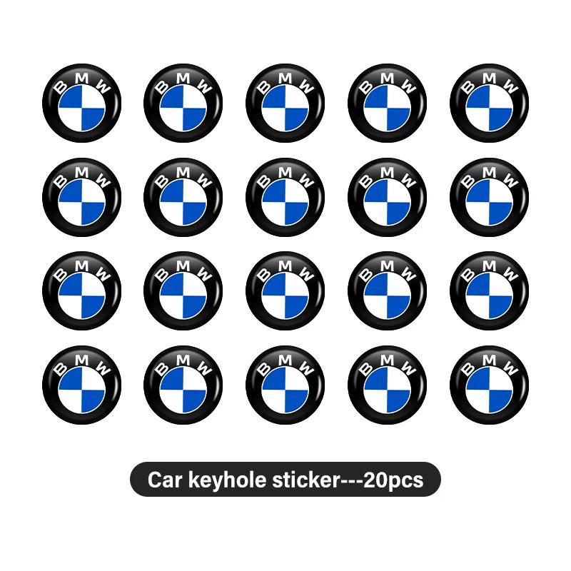 BBKJ7 8/12/20pcs Car Door Core Keyhole Protection Sticker Decoration For BMW M3 M5 X3 E93 F10 F20 F30 F40 F15 F25 F26 F31 F49 F86