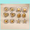 Jewelry Stainless Steel Heart Star Geometric Earrings For Women