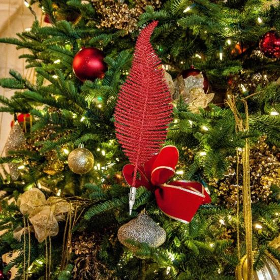 1/6Pcs Simulation Colorful Plastic Feather with Clip Christmas Tree Decorations Party Scene Layout Props Fake Feather Ornament for Christmas Tree