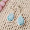 Cercei Larimar Lever Back Hook Cercel Teardrop Larimar Gem Larimar Gem