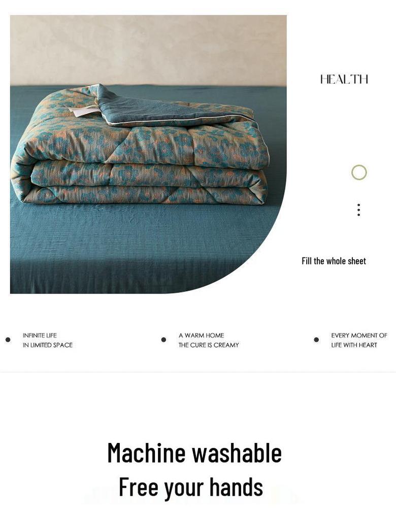 2026 A-Class Cotton Double Layer Jacquard Summer Quilt 4-Piece Set - Breathable, Non-Stuffy, Machine Washable Bedding