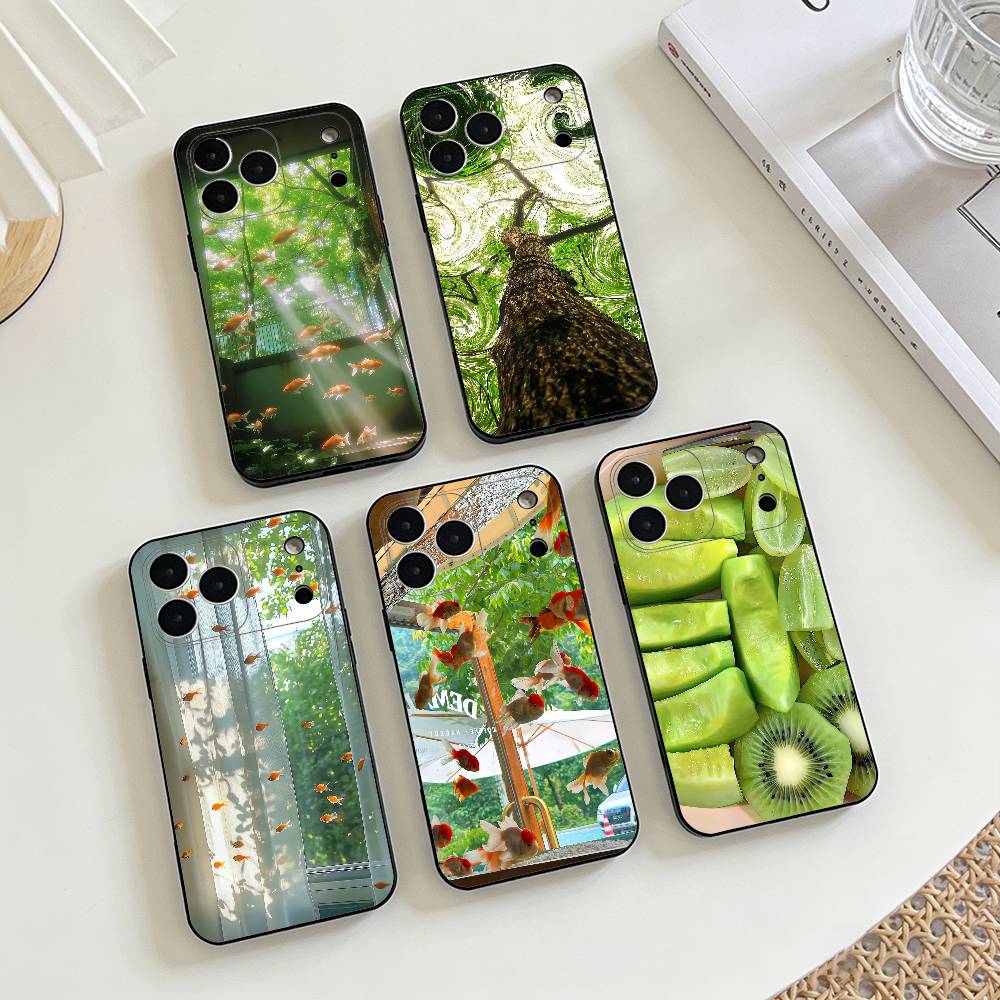 Fresh Natural Green Scenery Phone Case Silicone Soft For IPhone 17 16 15 14 13 12 11 X XR Plus Pro Max Plus