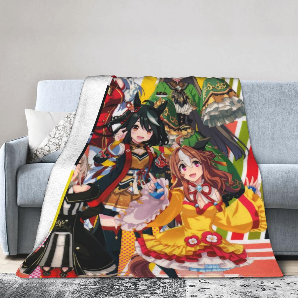 Uma Musume Pretty Derby Blanket Coral Fleece Plush Spring Autumn Multi-function Soft Throw Blanket for Bedding Car Bedspread