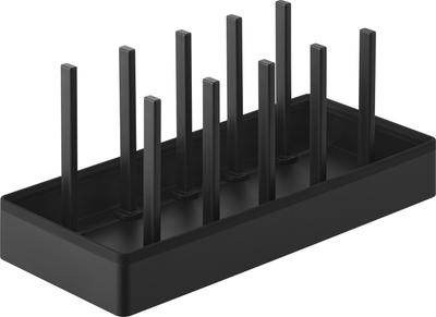 Rangement réglable pour couvercles de casserole Yamazaki Tower W32 x x avec séparateur coulissant Modèle 1360 Sous évier et sur pied, L32, Noir, P14,1 H14cm, Barre,