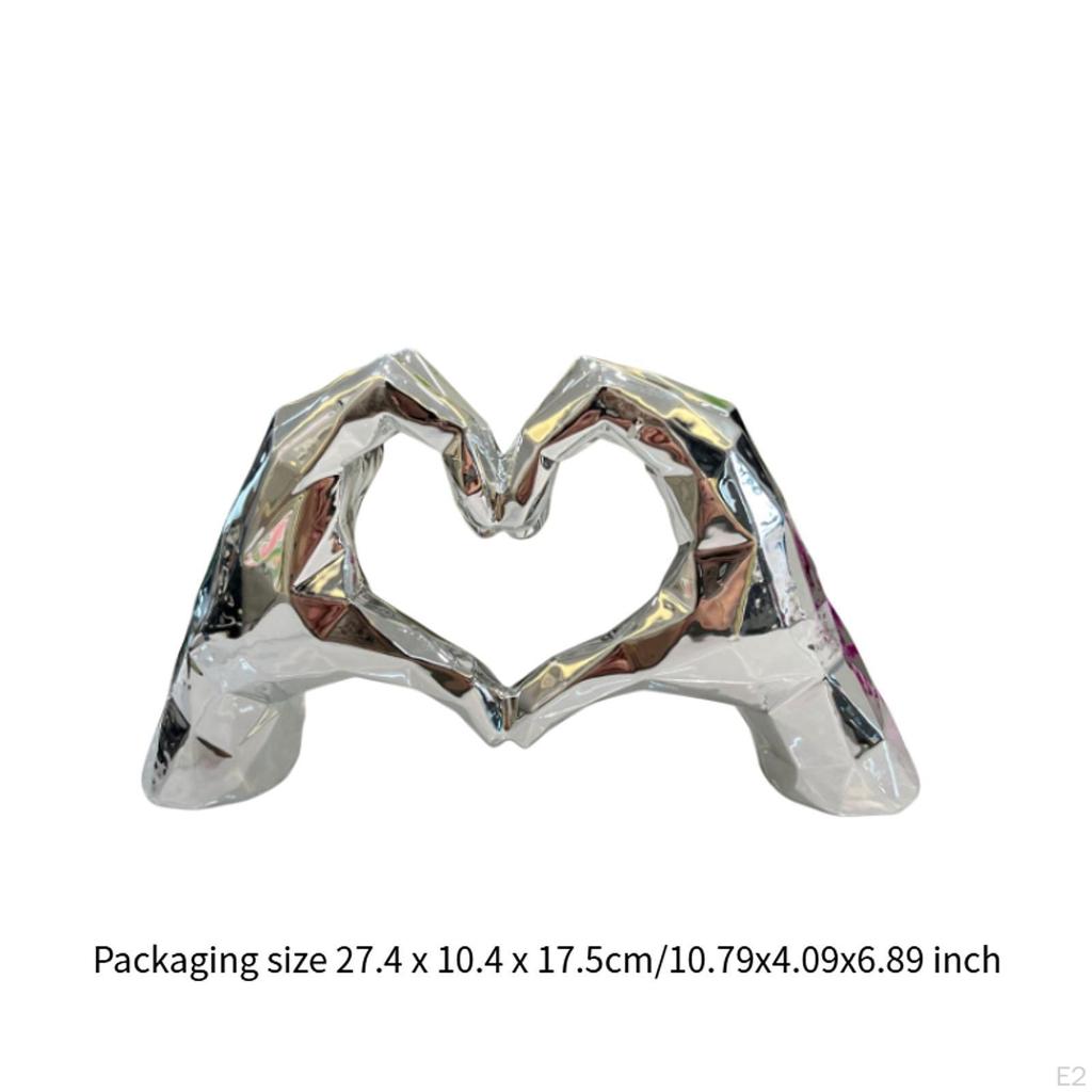 Hjärta Hand Skulptur Gest Figur Centerbit Bordsdekoration Harts Prydnad för