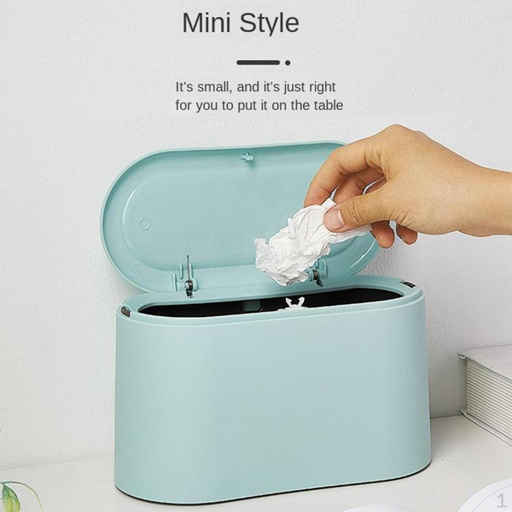 Compact Trash Receptacle with Secure Lid for Desk or Car