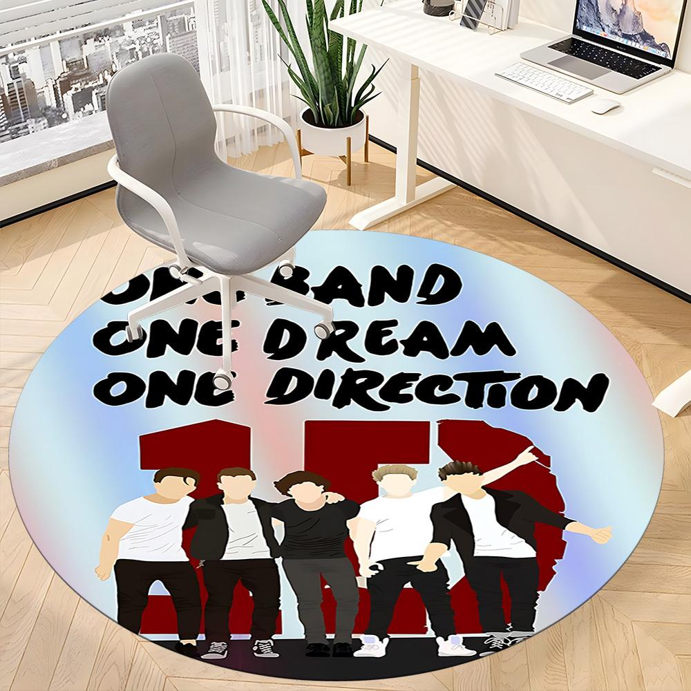 1pc One Direction Music Band Office Round Area Rug, Under Office Chairs Bedroom Living Room Home Decor a1016294