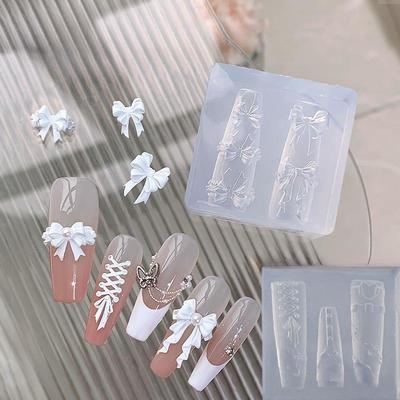 1Pc 3D Nagel Silikon Carving Form Sexy Gürtel Y2K Kawaii Bogen JK Mädchen DIY Party Nagel Dekoration Kunst Nagel Schönheit Charme