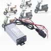 Kabelausgangs-Leistungseinheit für Elektromotorrad und Elektroroller, 36V bis 96V Eingang auf 12V 20A, 3-polige Eingangsseite, Metallgehäuse, Lüfter
