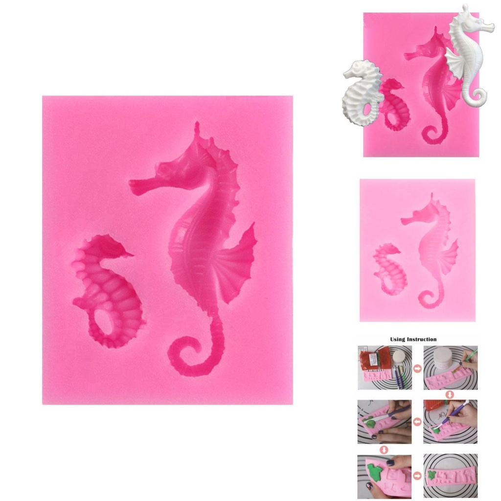 Timeless Design 3d Sea Horse Silicone Fondant Mold For Classic Cake Decor