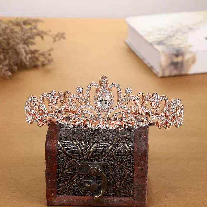 European and American Fashionable Bride Crown Headwear Hair Comb  Wedding Princess  Ball  Auto Show  Birthday Party Accessories  Crown