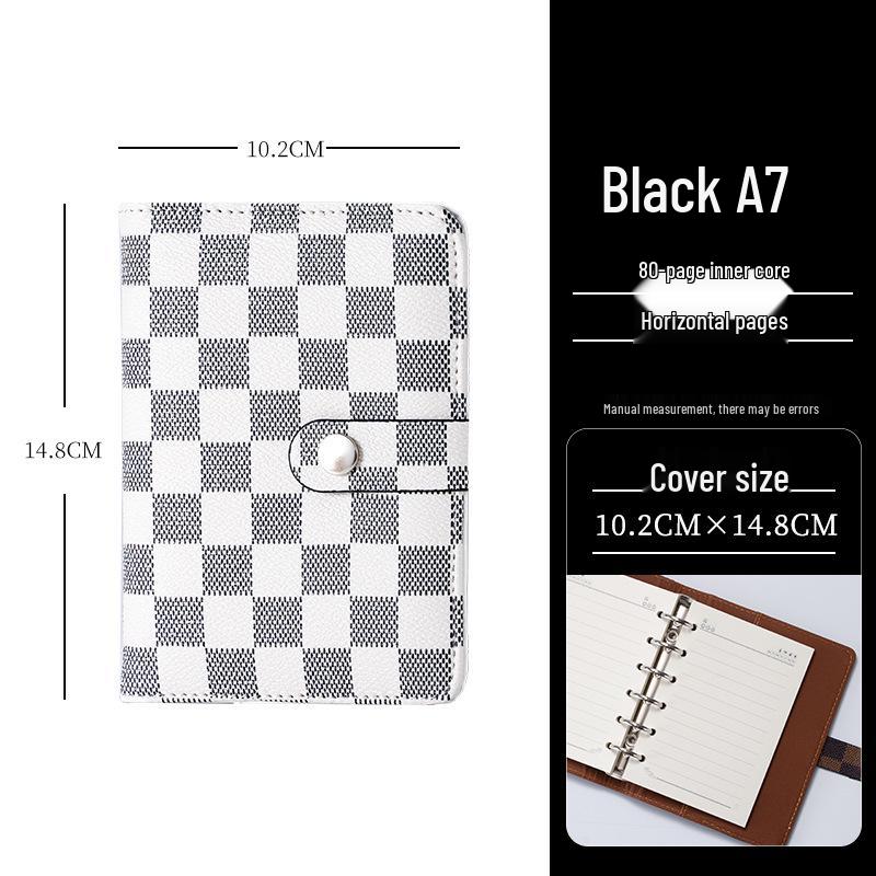 

Кожаный блокнот-биндер формата A6/A7 с сетчатым узором и логотипом на заказ.