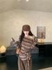 Color-Block Striped One-Shoulder Lace-up Long-Sleeve Tee, Women's Early Autumn Sexy Slim-Fit Top