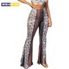 Calças de Yoga Femininas de Cintura Alta Fit Flare Estampadas Paisley Florais Boca de Sino Calças Leggings Flare