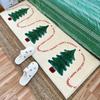 Xmas Faux Cashmere Kitchen Carpet Christmas Tree Bedside Rugs Anti Slip Door Bath Mat Gingerbread Man Floor Mat Navidad Decor