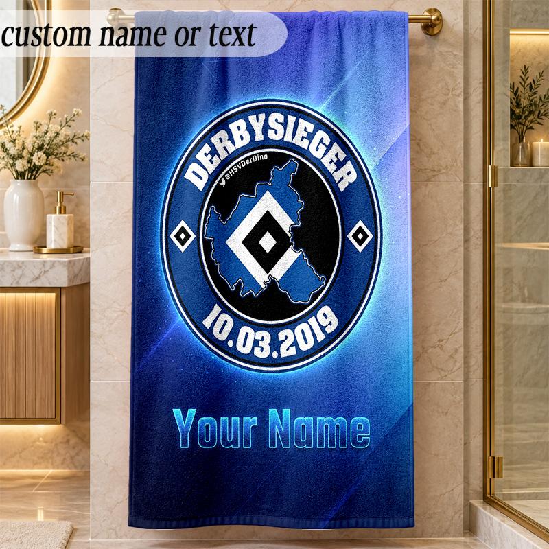 Beach TowelHamburger SV Custom Name Text Personalized Soft Towel for Beach Pool Indoor Home Decor Gift