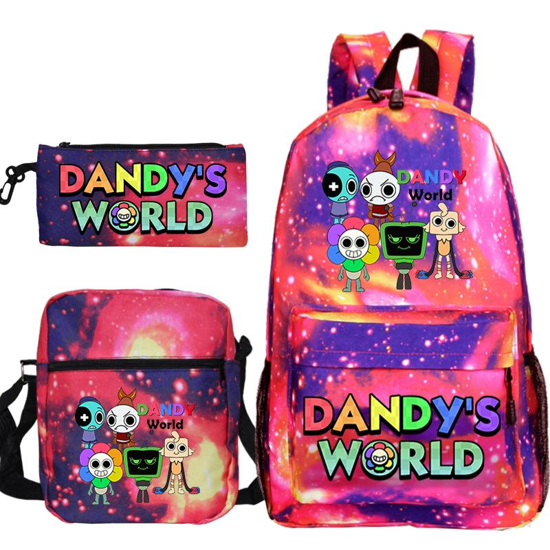 Dandy's world hot-selling children's backpack set, primary and secondary school bag, shoulder bag, casual pencil bag.