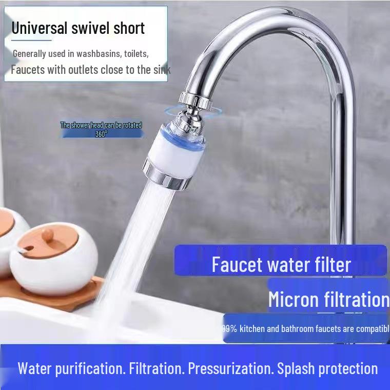 Removable Faucet Splash Guard and Water Purifier with Pressurized Kitchen Sprayer