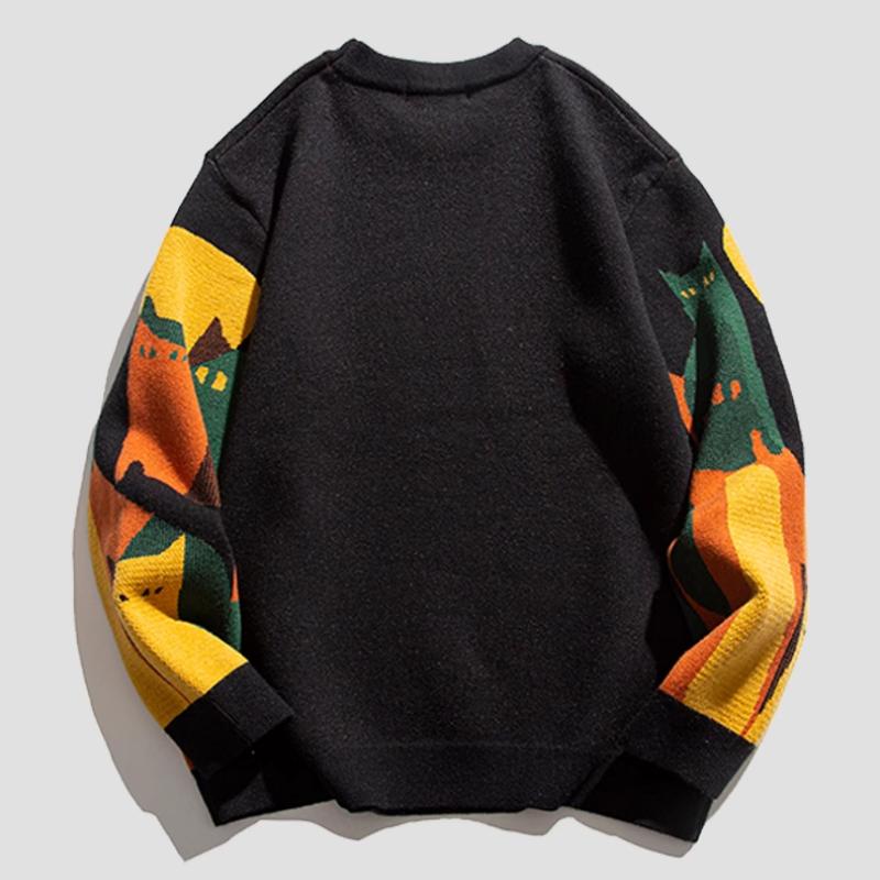 Suéter de moda de primavera y otoño, marca de tendencia, camisa de parte baja de punto gruesa para otoño, Tops para parejas, chaqueta suéter suelta para hombres