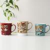Vintage Owl Ceramic Mug Large Capacity V Shape Coffee Cup Ins Style Forest Theme