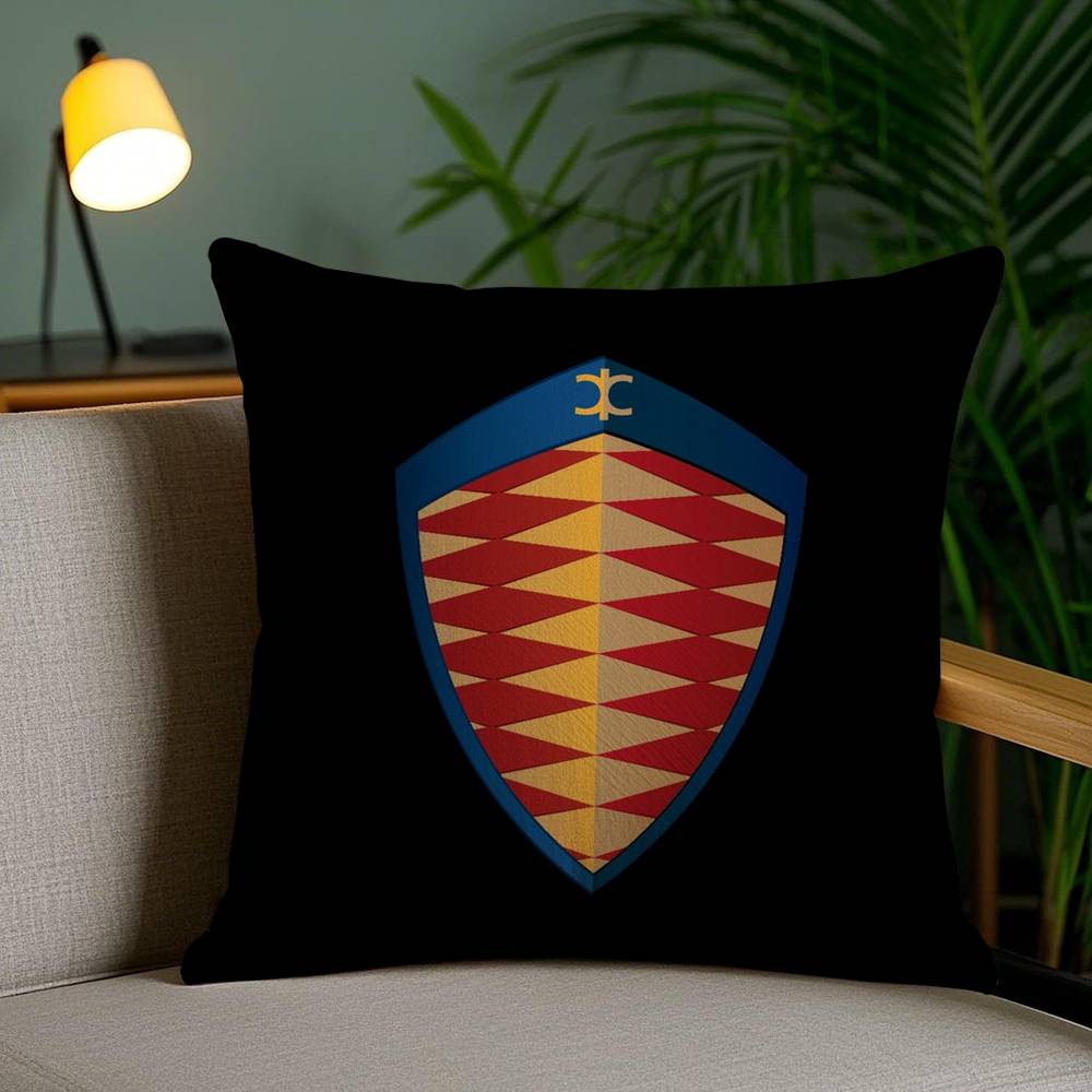 Luxury Car K-koenigsegg Logo Pillow Case Office Sofa Dorm Chair Back Short Plush Double-sided Printing Home  Cushion Cover