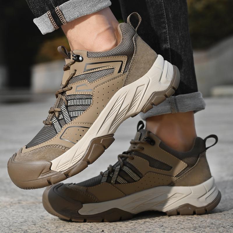 Fashion Classic Outdoor Men Sports Shoes Lace-Up Real Leather Sneakers Non-slip Walk Shoes High Quality Flats Handmade Male Treking Shoe