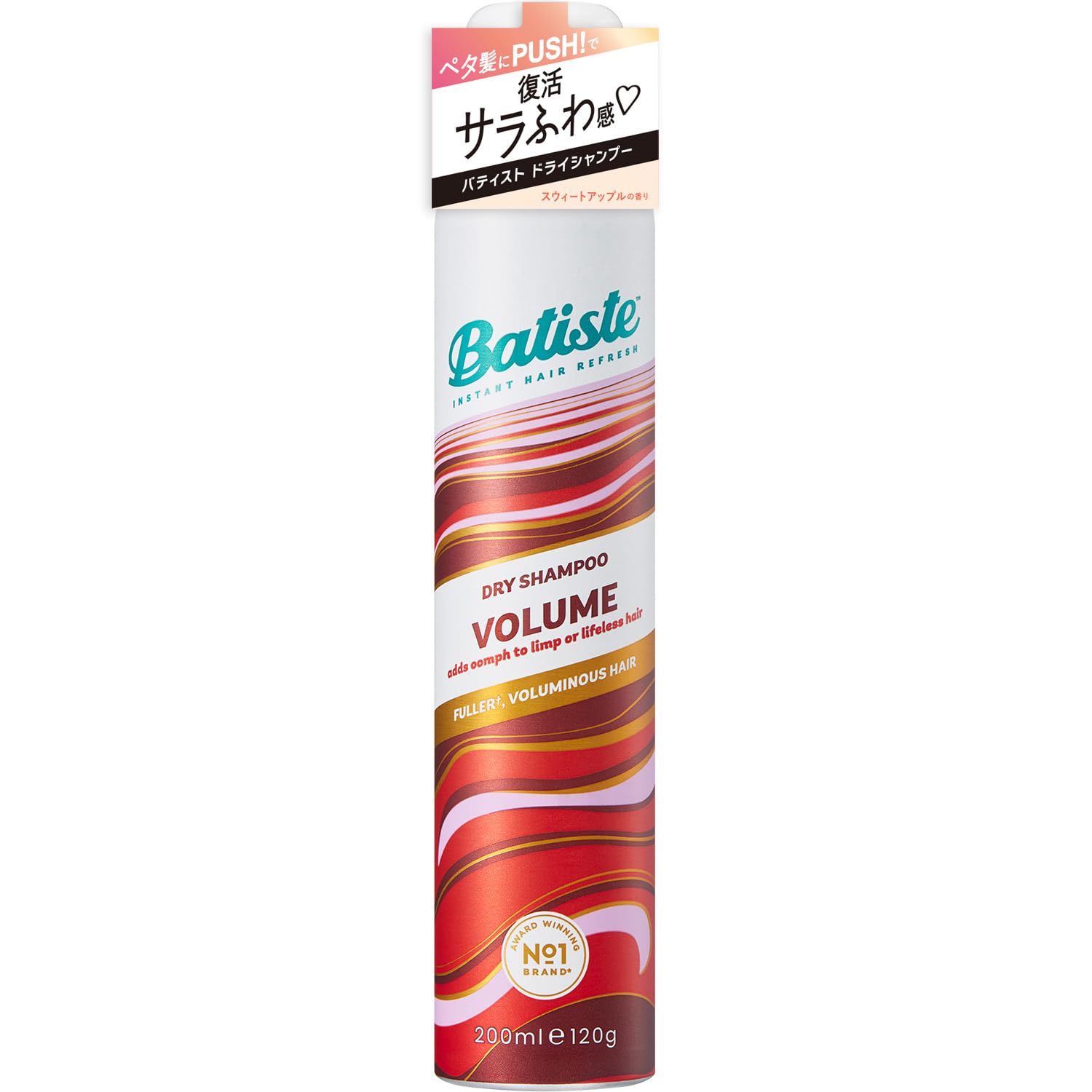 

Сухой шампунь Batiste [Plus Care] Volume Сухой шампунь для объема Гладкий, послушный, удаляет липкость, делает волосы пушистыми, аромат сладкого яблока, 120 г