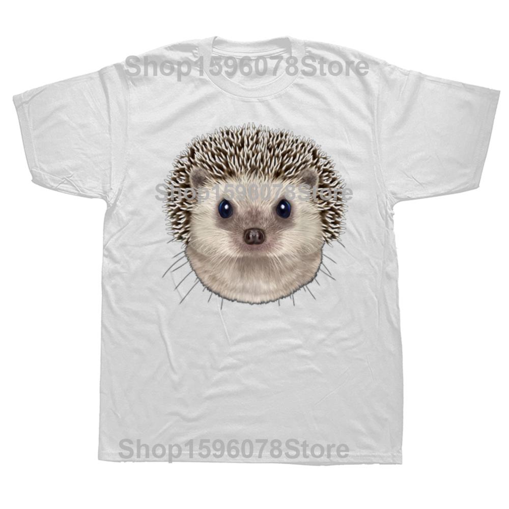 Funny Hedgehog Face Graphic T Shirts Men Women Pure Cotton Humor Streetwear Tee Shirt Short Sleeve Unisex Lover Animal Clothing