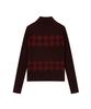 Ohesio Argyle Half Neck Ribbed Knit, Burgundy
