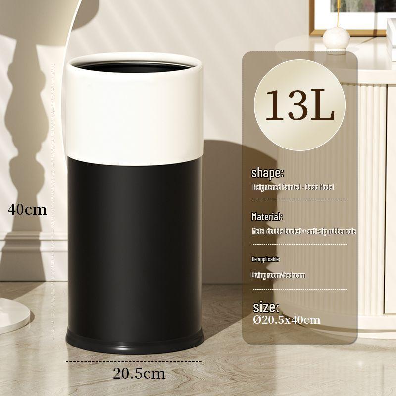 

Artistic Large Capacity Trash Can for Living Room, Kitchen, or Bathroom - 2025 Light Luxury High-End Style. Diameter 20.5cm, Height 40cm