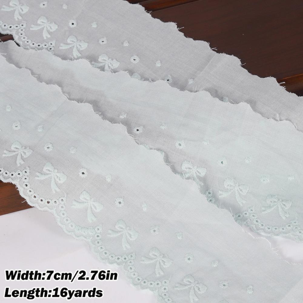 Decorative Trim White Ivory Cotton Lace Trim 16 Yards Embroidery Floral Embroidery Ruffle Sewing Trim