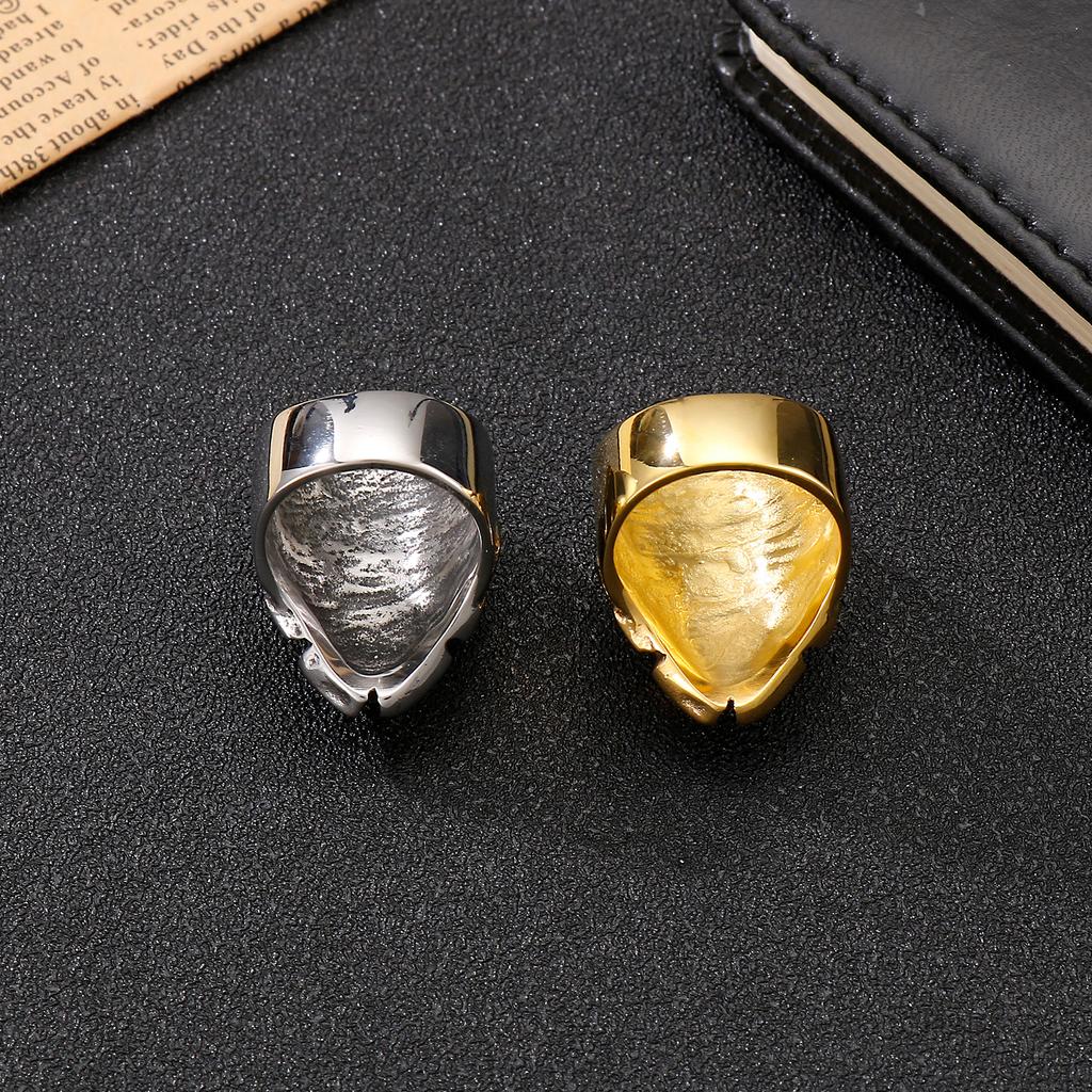 7-12# Vintage Stainless Steel Skull Silver Gold Color Ring Mens Skull Biker Rock Roll Gothic Punk Skull Mask Ring Jewelry Ring