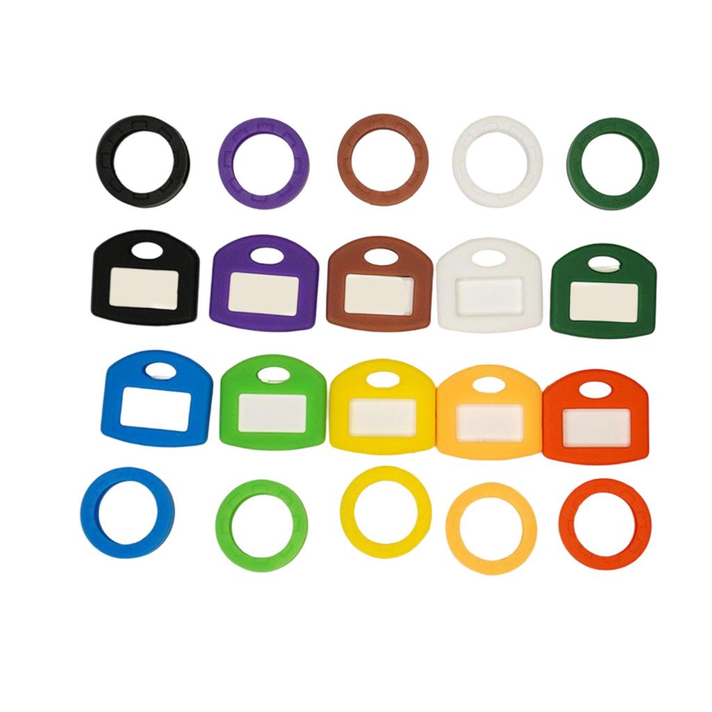 80Pieces Colorful Silicone Key Identification Sleeves Silicone Texture for Home and Office and School Key Management