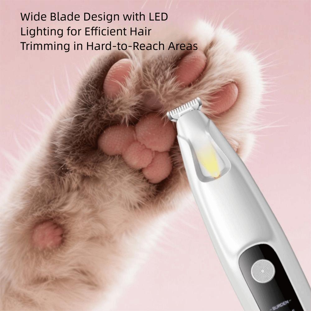 LED Dog Paw Trimmer Fully Waterproof Cats  Foot Shaver Portable Pet Paw Hair Clippers  Pet Care