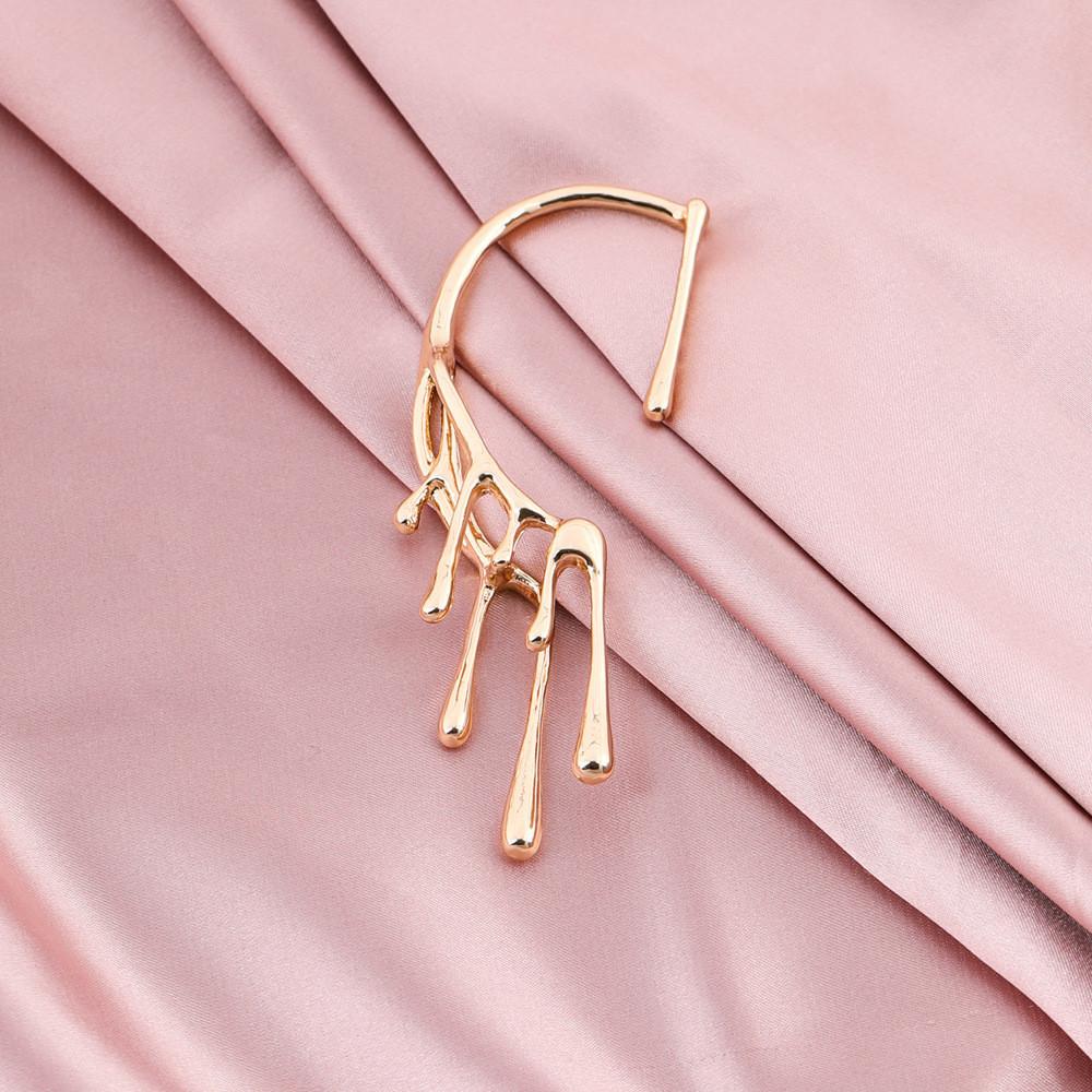 Chic Geometric Alloy Earrings With Irregular Lava Drop Design In Gold Silver And