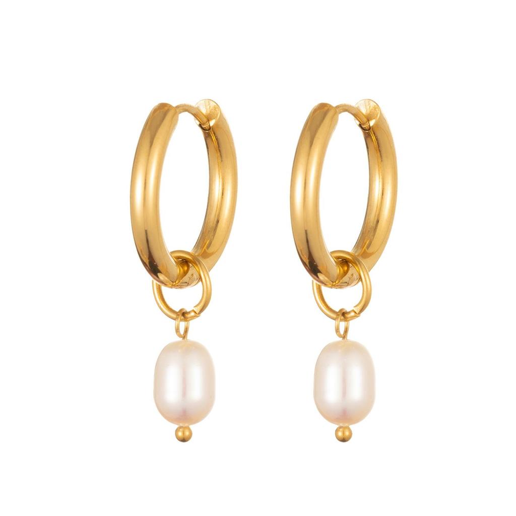 1pair Stainless Steel Classic Pearl Earrings for Women Couples Daily Decoration Party Jewelry Gifts Prevent Allergy