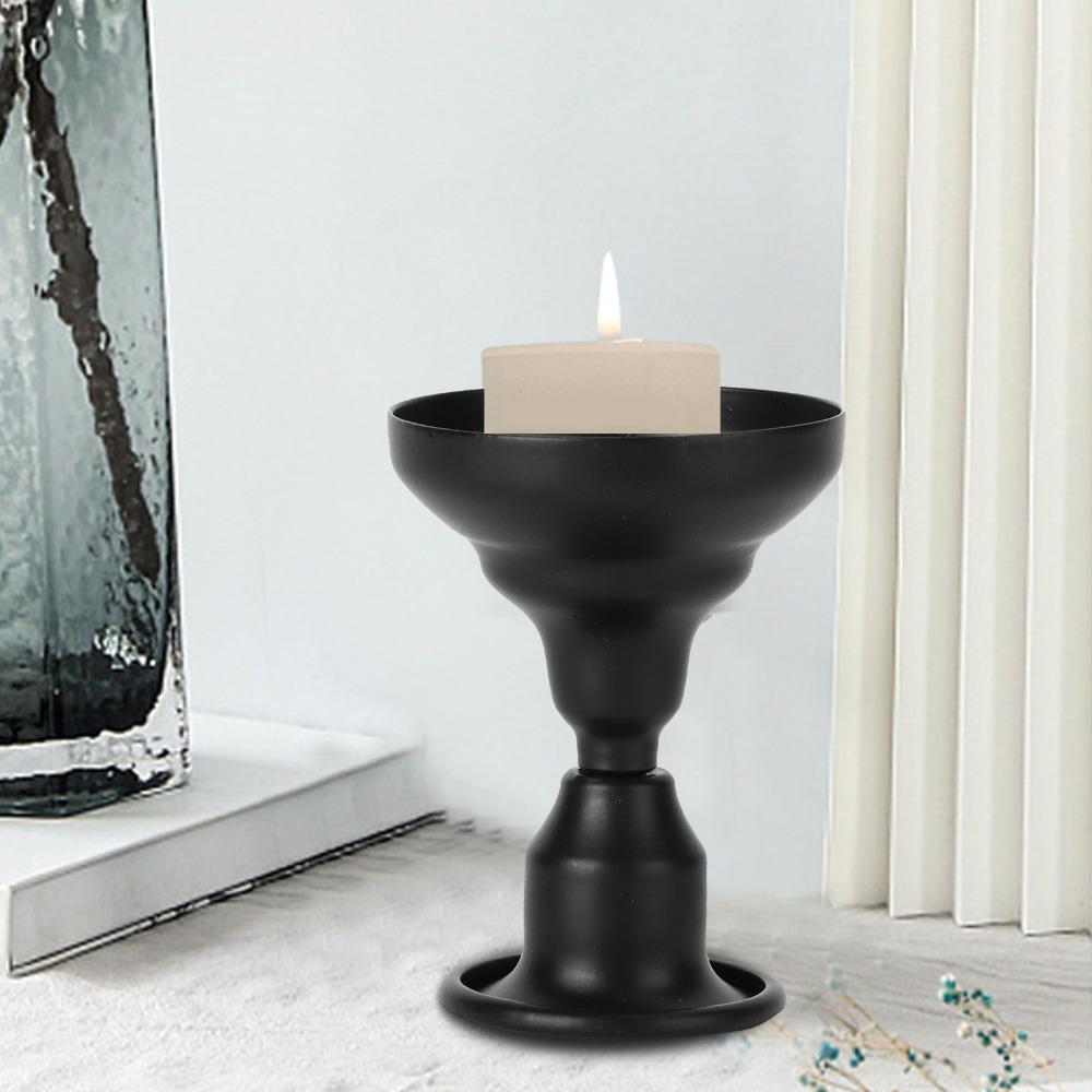Black Candlestick Holder Taper Candle Mini Dual-Use Candlestick Candle Holder  Wedding Decoration