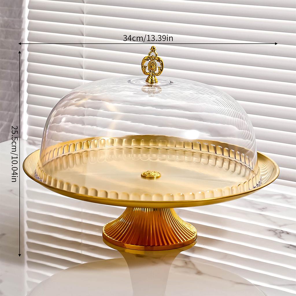 Snacks and Dessert Table Ornaments Display Stand with Covering Cake Stand Living Room Home Use Snack Plate Fruit Dish Single Layer Fruit Plate