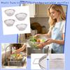 Stainless Steel Multipurpose Kitchen Strainer Basket for Washing Rice Fruits Vegetables Draining Storage Bowl with Handles