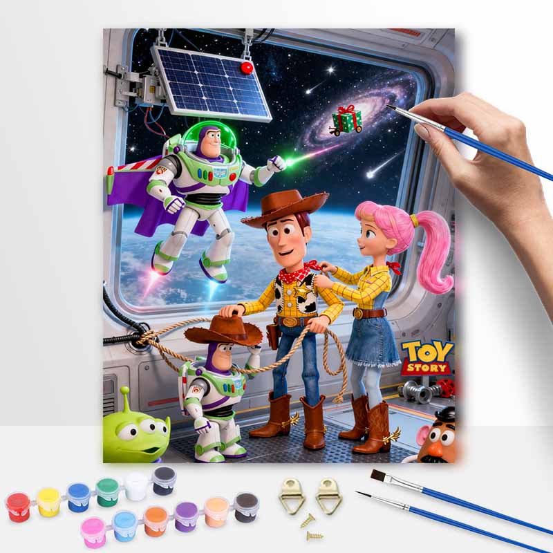 Disney Toy Story Space Adventure Oil Paint Digital Painting Art Kit FillIn Painting Home Decor