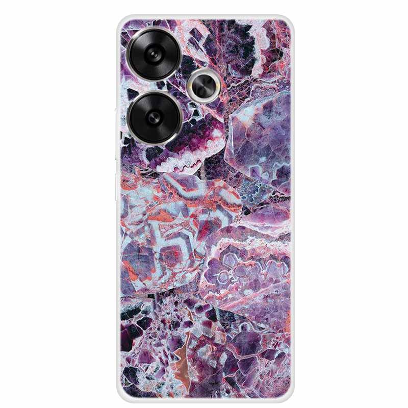 Marble Soft Phone Case For Poco F6 Transparent Case Silicone TPU Cover Funda Para Shield Clear Case for Xiaomi Poco F6 F 6 Pro