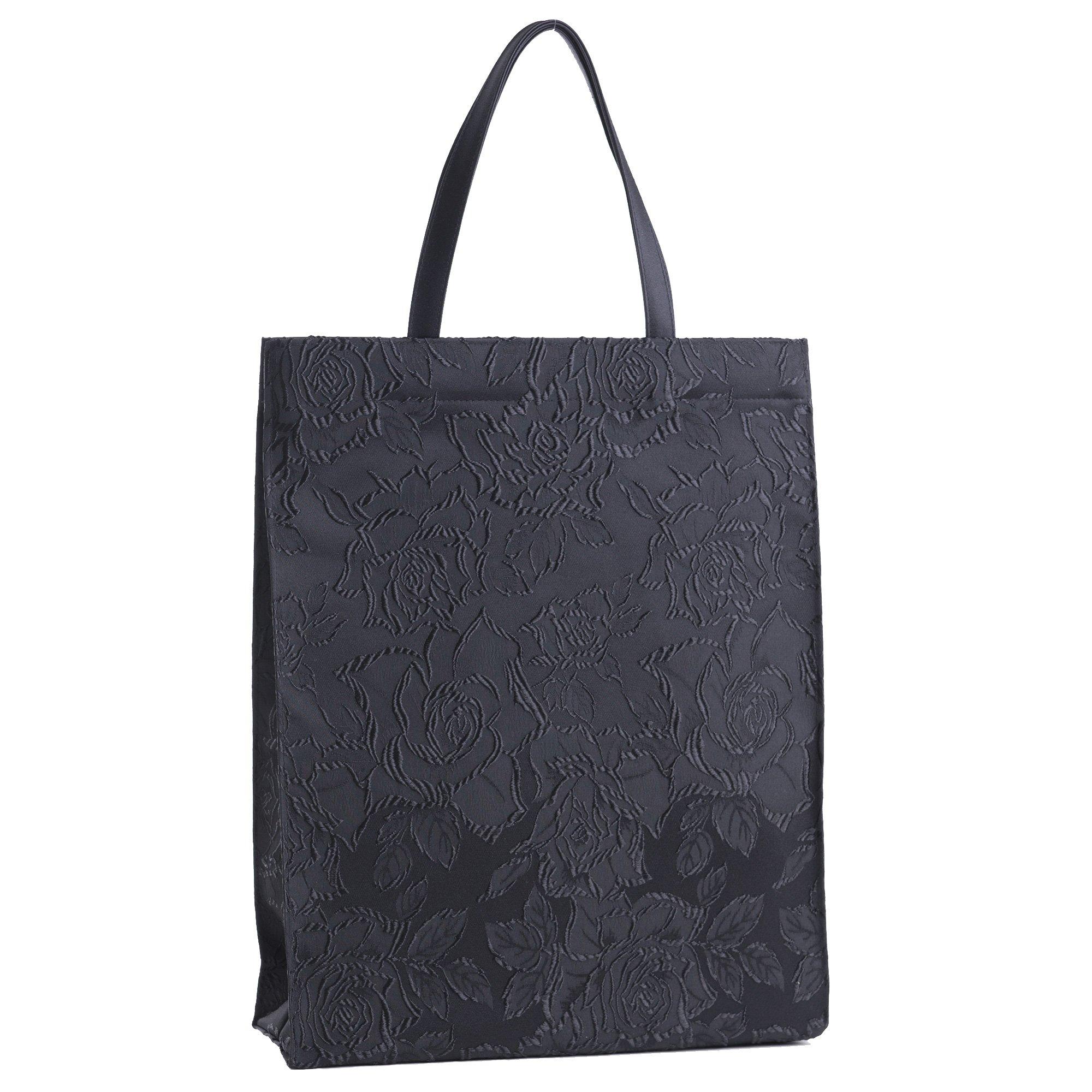 

Vertical Rose Formal Subbag Jacquard A4 Compatible with Gusset for Congratulations and Condolences Black Formal Formal Bag for Examinations Made in