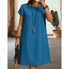 Summer Ladies 3D Printed Short Sleeve Dress Fashion Versatile Breathable Trend Casual