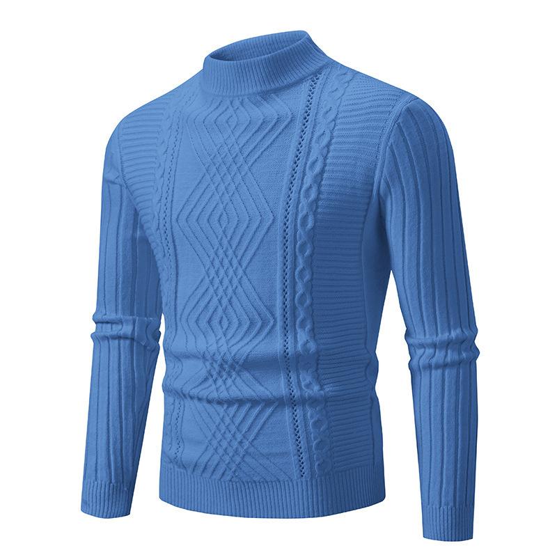 Men S Twisted Knit Sweater Casual Loose Long Sleeve Pullover