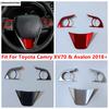 Steering Wheel Button Frame Decoration Cover Trim For Toyota Camry XV70 & Avalon 2018 -  Matte / Carbon Fiber Accessories