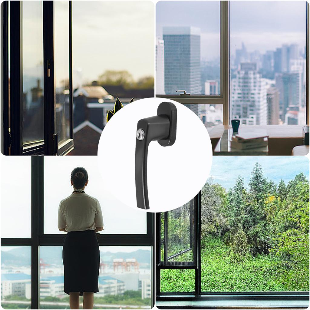 Abschließbarer Fenstergriff mit Schlüssel & Schrauben Schuppentürgriff Schloss Edelstahl Abschließbarer Ersatzgriff Langlebig